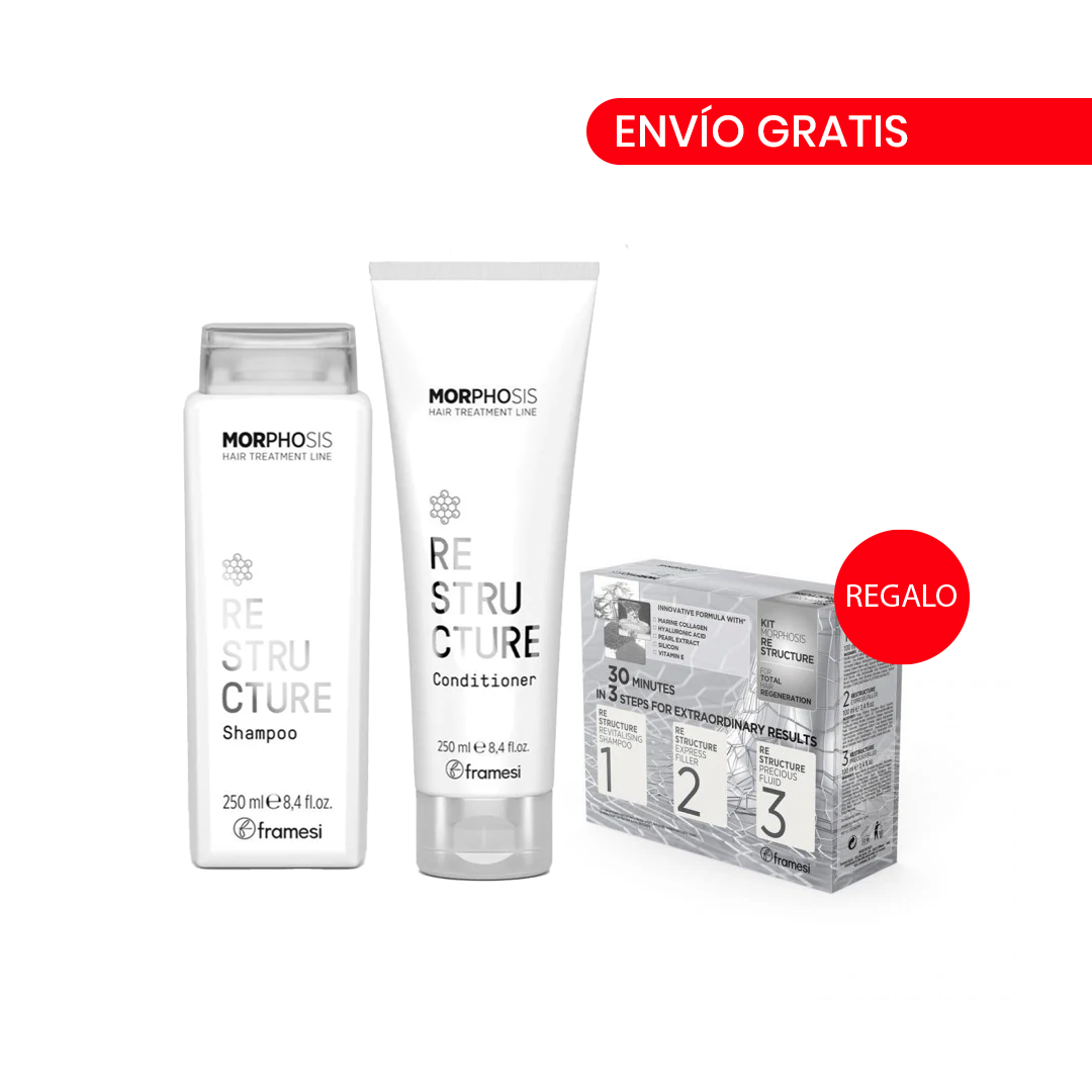 Gratis Kit Viajero Restructure | Framesi |Shampoo - 250 ML + Morphosis Restructure Conditioner -250 ML