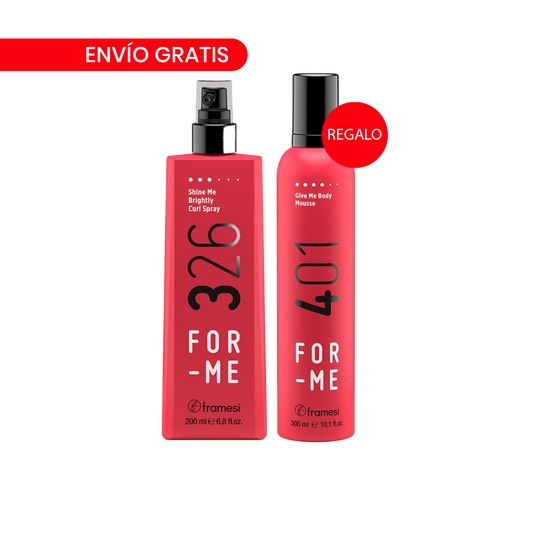 Framesi | Llévate GRATIS  For-Me 401 Give Me Body Mousse por la compra de 326 For-me Shine Me Brightly Curl Spray